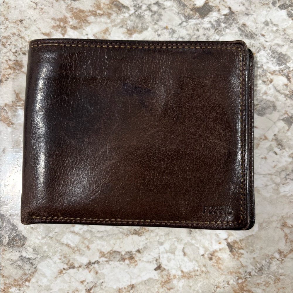 Fossil Dark Brown Leather Wallet